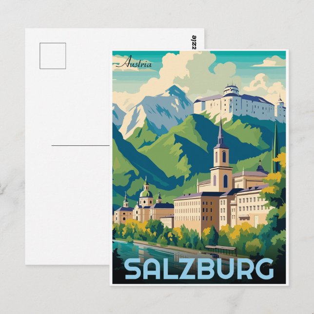 Österreich Hauptstadt salzburg skyline Postkarte (Vorne/Hinten)