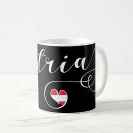 Österreich Herz-Tasse, österreichische Flagge Kaffeetasse