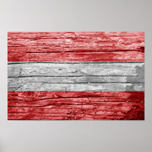 Österreich Holzflagge Poster