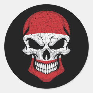 Österreich lächelt die Schädelflagge Runder Aufkleber