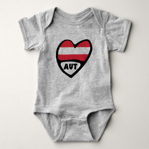 Österreich Ländercode Flag Herz AUT Baby Strampler