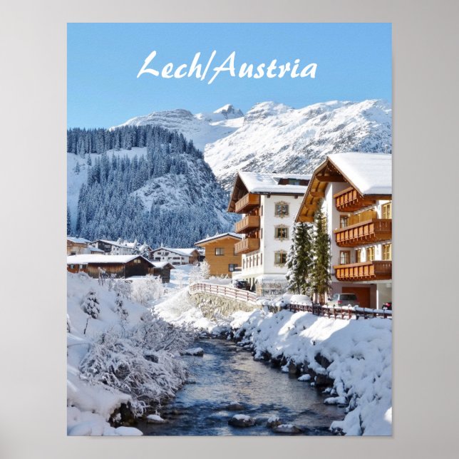 Österreich Lech am Arlberg im Winter Poster (Vorne)