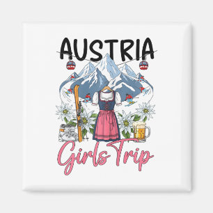 Österreich Mädchen Reise Skiurlaub Magnet