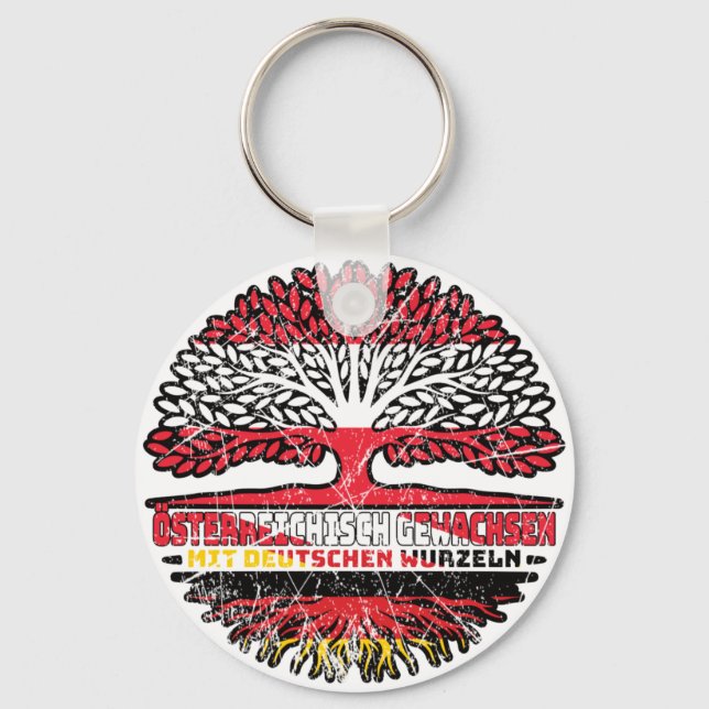 Österreich Österreichisch Deutsch Deutschland Baum Schlüsselanhänger (Vorderseite)