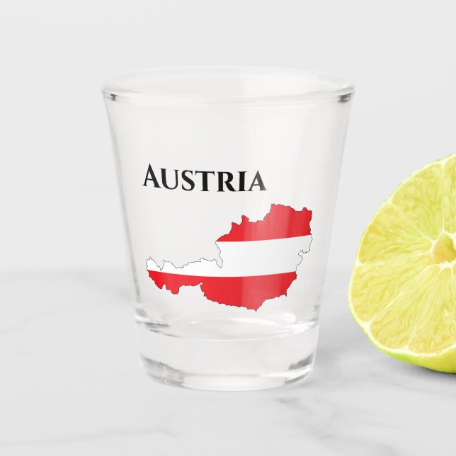 Österreich - Österreichische Flag-Karte Schnapsglas (Vorderseite)