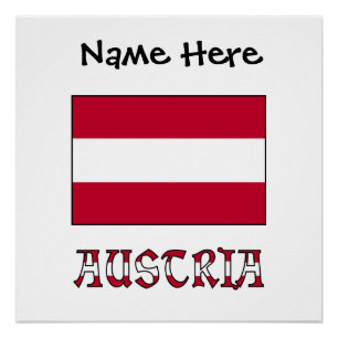 Österreich Österreichische Flagge Schwarz Personal Poster