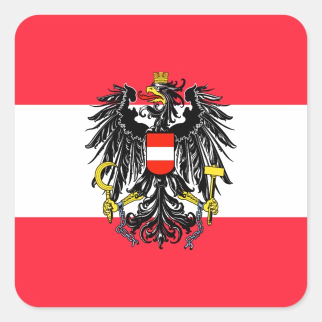 Österreich Quadratischer Aufkleber (Vorderseite)