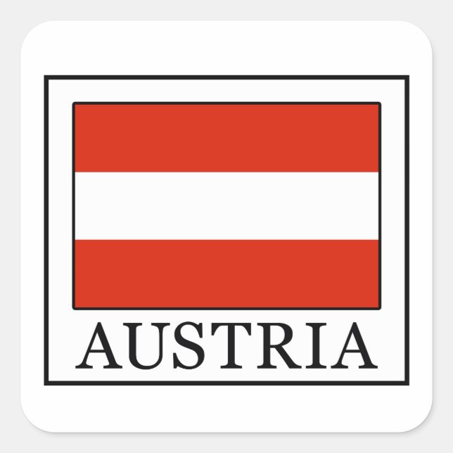 Österreich Quadratischer Aufkleber (Vorderseite)