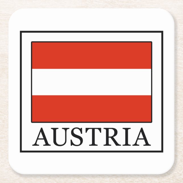 Österreich Rechteckiger Pappuntersetzer (Vorderseite)
