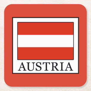 Österreich Rechteckiger Pappuntersetzer