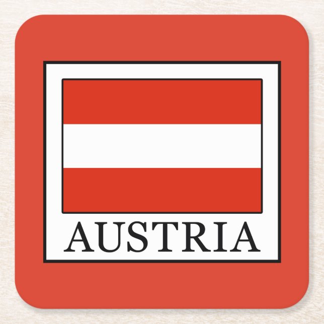 Österreich Rechteckiger Pappuntersetzer (Vorderseite)