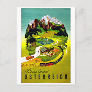 Österreich, Reiseland, Eisenbahn, Vintage-Reise Postkarte