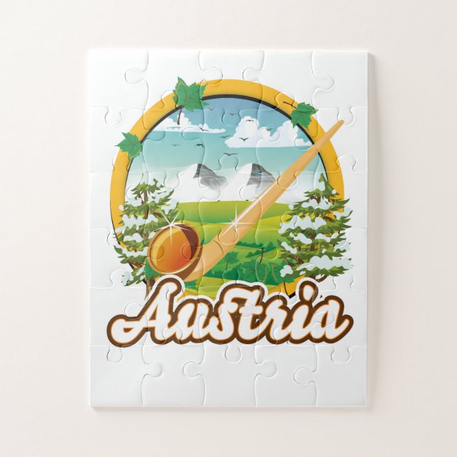 Österreich Retro-Reiselogo (Vertikal)