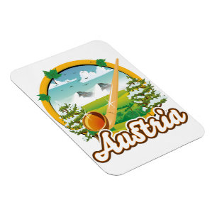 Österreich Retro-Reiselogo Magnet