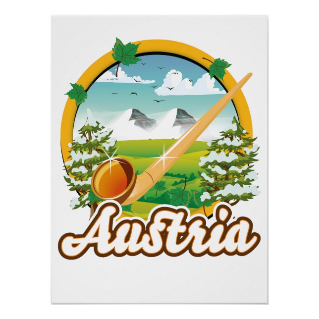 Österreich Retro-Reiselogo Poster (Vorderseite)