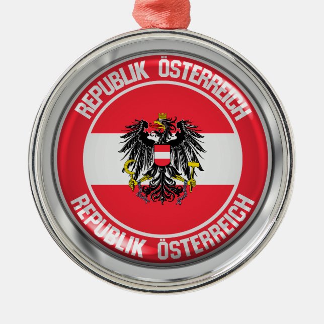 Österreich-RundEmblem Ornament Aus Metall (Vorne)