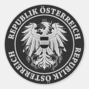 Österreich-RundEmblem Runder Aufkleber