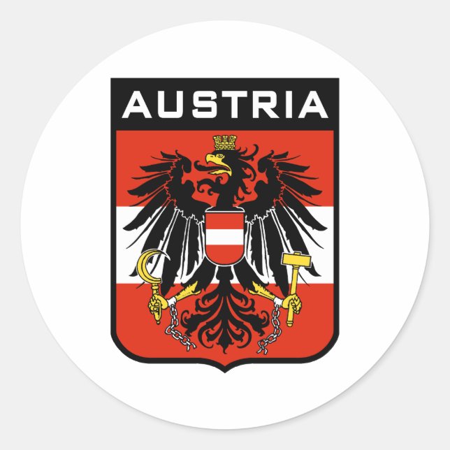 Österreich Runder Aufkleber (Vorderseite)