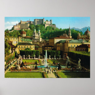 Österreich, Salzburg, Schloss Hollenberg, Garten Poster