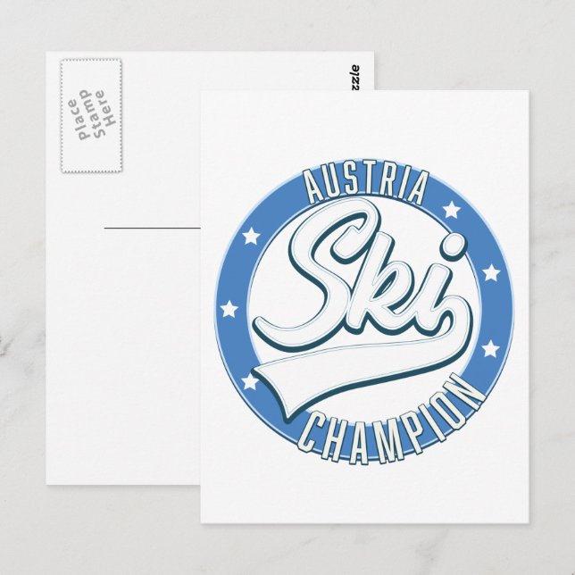 Österreich Ski Champion Logo Postkarte (Vorne/Hinten)
