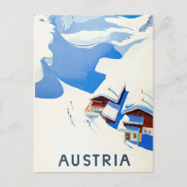 Österreich, Ski, Hütte in den Bergen auf Winter Postkarte