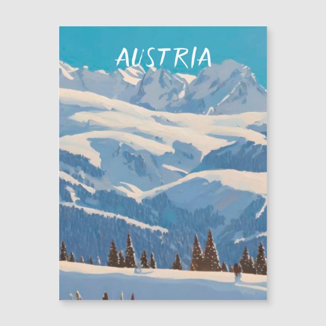 Österreich Ski Magnetkarte (Vorderseite)