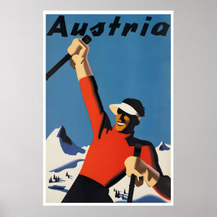 Österreich Ski Poster Skifahren Druck Österreichis