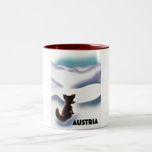 Österreich Ski Reiseplakat Zweifarbige Tasse