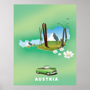 Österreich Ski Travel Poster