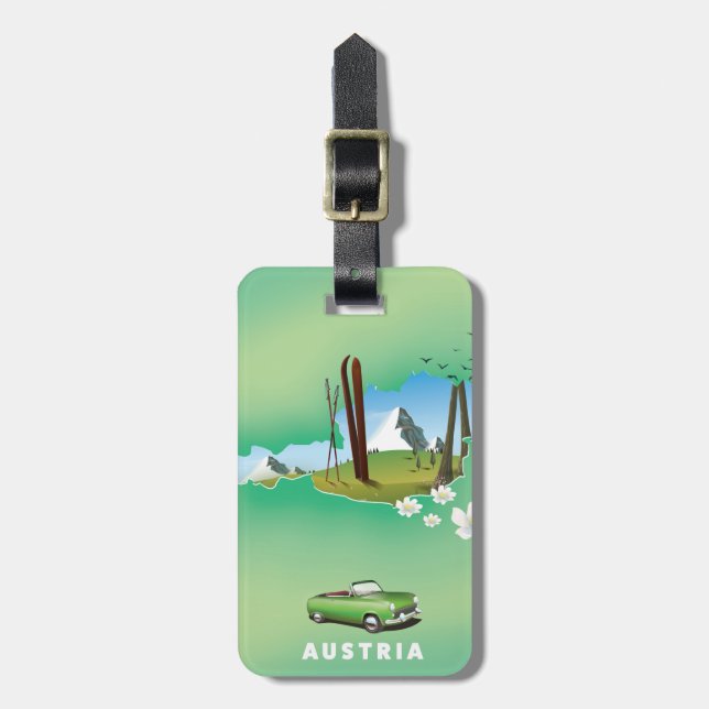 Österreich Ski Travel Poster Gepäckanhänger (Vorderseite vertikal)