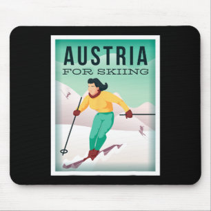 Österreich Skifahren Pistensau und Skihaserl fahre Mousepad