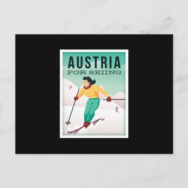 Österreich Skifahren Postkarte (Vorderseite)