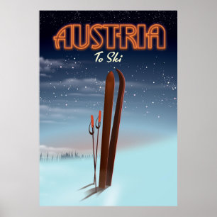 Österreich Skifahren - Winterskifahrplakat zum A Poster