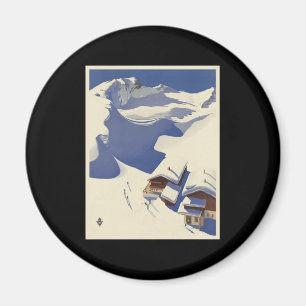 Österreich-Skihäuschen in den Alpen Magnet