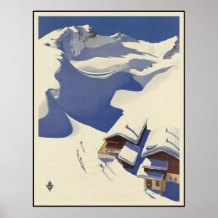 Österreich Skihütte in den Alpen Poster