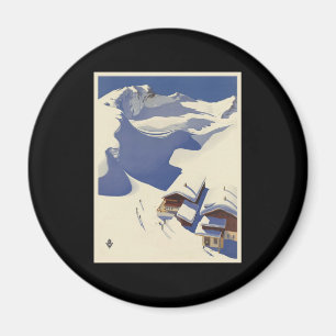 Österreich Skilodge in den Alpen Magnet