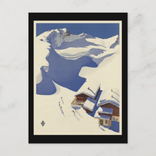 Österreich Skilodge in den Alpen Postkarte