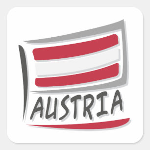 Österreich - Stolperflagge Quadratischer Aufkleber