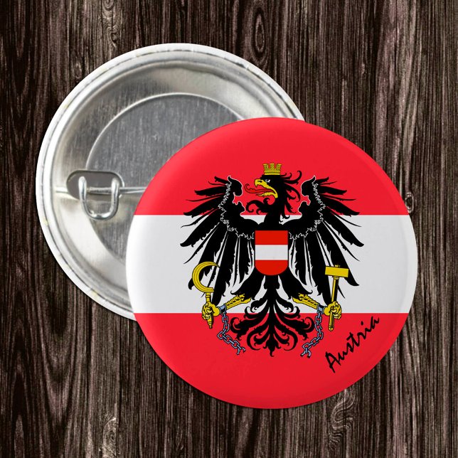 Österreich-Taste, patriotische österreichische Fla Button (Von Creator hochgeladen)