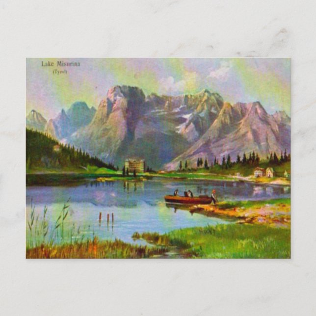 Österreich Tiroler Misurinasee,1920 Postkarte (Vorderseite)