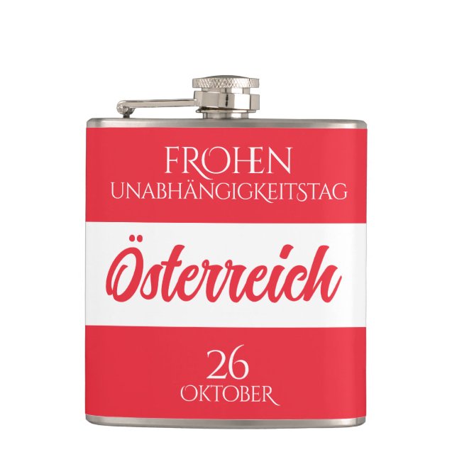 Österreich Unabhängigkeitstag Österreichische Nati Flachmann (Vorderseite)
