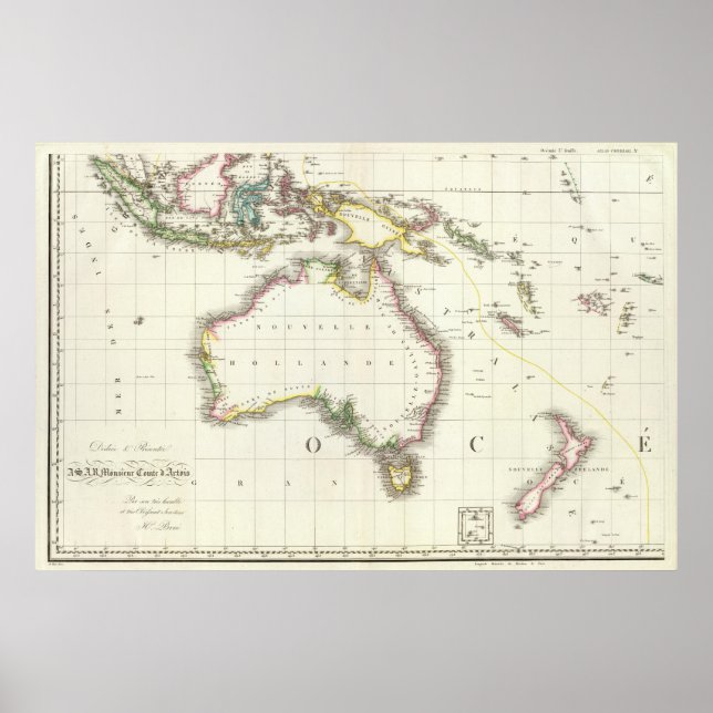 Österreich und Indonesien - vertiefte Karte Poster (Vorne)