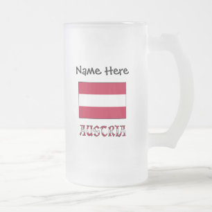 Österreich und österreichische Flagge Personalisie Mattglas Bierglas