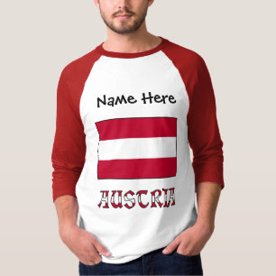 Österreich und Österreichische Flagge Schwarz Pers T-Shirt