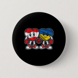 Österreich und Ukraine Herzen Freundschaft Button