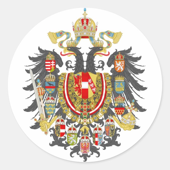 Österreich - Ungarn - Reich Runder Aufkleber (Vorderseite)