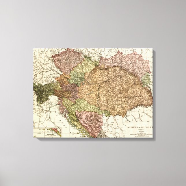Österreich-UngarnPanoramakarteÖsterreich-Ungarn Leinwanddruck (Vorderseite)