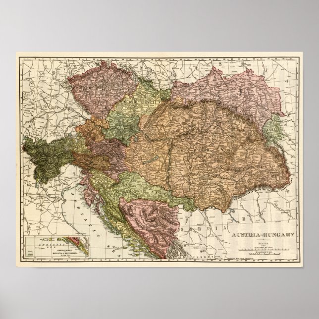 Österreich-UngarnPanoramakarteÖsterreich-Ungarn Poster (Vorne)