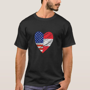 Österreich USA Herz American Flag Austrian Flag Li T-Shirt
