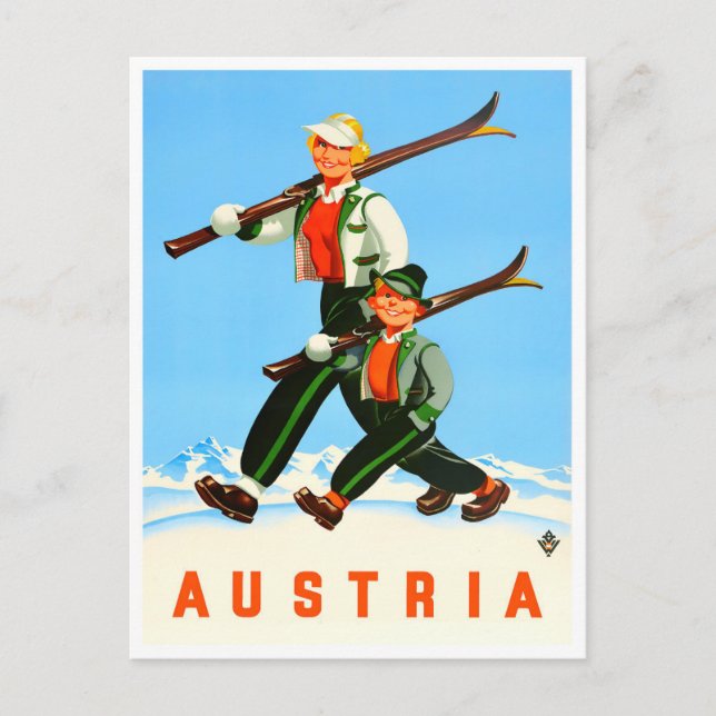 Österreich Vintage Reise Postkarte (Vorderseite)